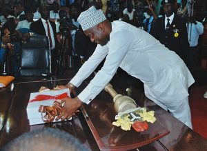 Oyo State Governor Seyi Makinde presenting 2020 Budget to 9th Assembly held at Oyo State House Assembly, Agodi, Ibadan, Nov 27, 2019 (Photo Credit: Gbenga Olugbodi, Ibadan)