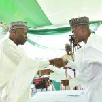 Gombe State Governor Muhammadu Inuwa Yahaya inaugurating new cabinet member (Nov 9, 2019)