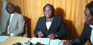 Pharms Stephen Esumobi, Anthonia Aruya and Fechi Njoku during a press briefing in Awka
