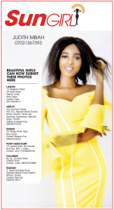 SUN GIRL: JUDITH MBAH, 07031367393