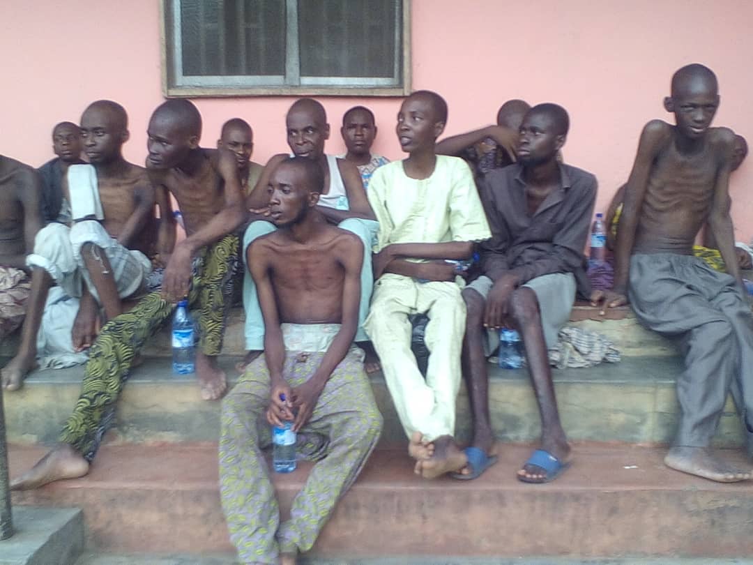 Some of the inmates of Ibadan illegal detention centre