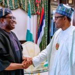 AfDB President Akinwunmi Adesina (l), Nigerian President Muhammadu Buhari (r)