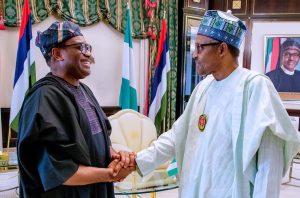 AfDB President Akinwunmi Adesina (l), Nigerian President Muhammadu Buhari (r)