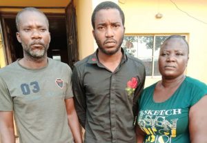 L-R: Segun Philip, Adeeko Owolabi, Adeeko’s mother