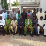 ADC National Chairman Ralphs Okey Nwosu (seated middle, 5th from left)
