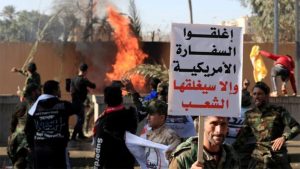 Protesters attacking US embassy