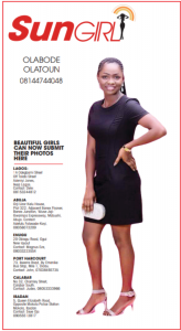 SUN GIRL: OLABODE OLATOUN, 08144744048