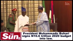 VIDEO: Buhari signs 2020 budget into law