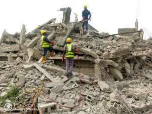 Lagos: Uncompleted structure collapses at Ago Palace Way