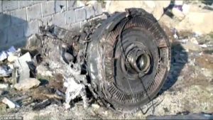 A part of the crashed plane