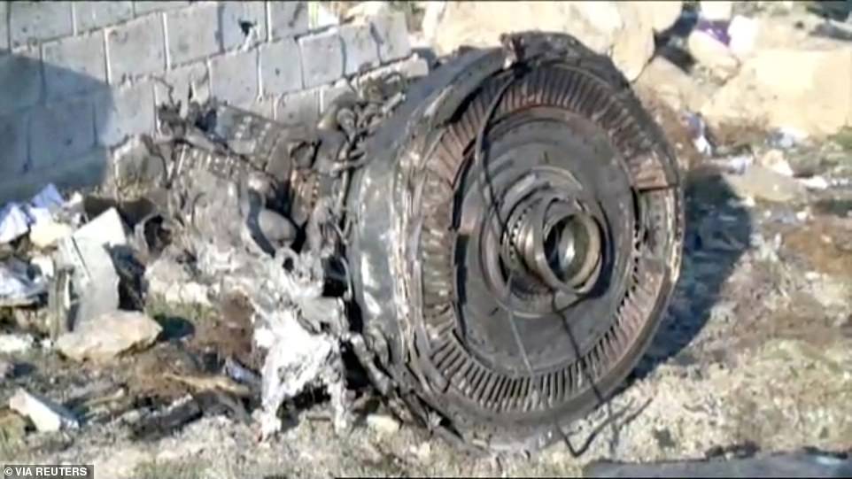 A part of the crashed plane