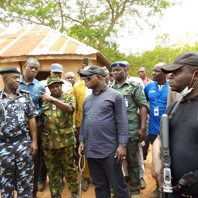 Bello visits community
