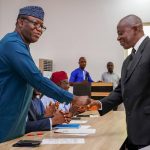 Governor Kayode Fayemi (left), Judge Obafemi Fasanmi (right)