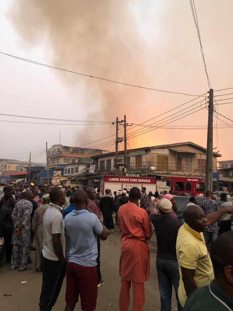 LASEMA confronts Mushin timber market fire in Lagos