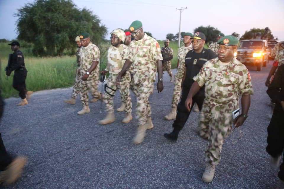 COAS Lt Gen Tukur Buratai (middle)