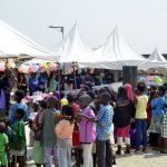 Parents and kids being attended to at the event
