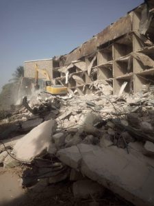 Rubbles of the former Dubar Hotel, Kaduna