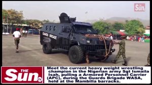 VIDEO: Meet the current Heavy Weight Wrestling champion in the Nigerian Army