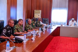 Buhari-Meets-With-Security-Chiefs-In-Abuja