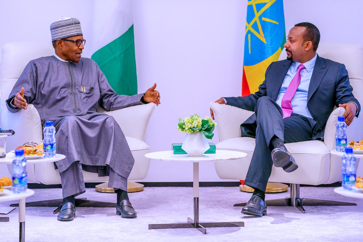 President Buhari held a bilateral meeting with Ethiopian Prime Minister Abiy Ahmed during his Official State Visit which took place after the AU Summit in Addis Ababa