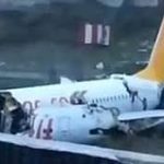 Plane slides off runway, catches fire at Istanbul airport