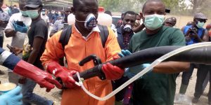Joshua Laven Ubandoma fumigating streets, markets against COVID-19