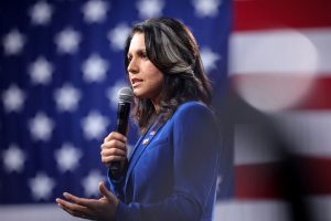 2020 Democratic U.S. presidential candidate and U.S. Rep. Tulsi Gabbard speaks during the Presidential Gun Sense Forum in Des Moines