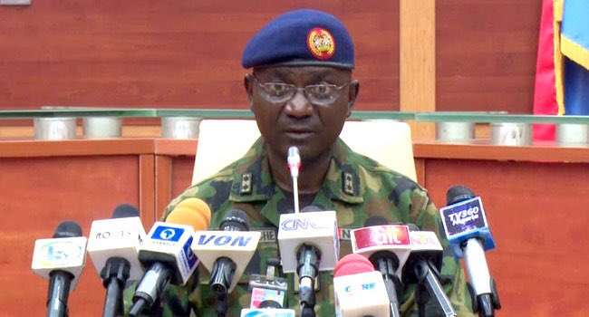 Coordinator, Defence Media Operations, Major General John Enenche, at a press briefing