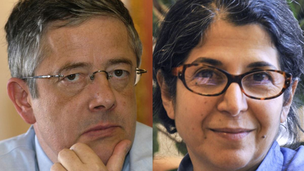 French academics Roland Marchal (left) and Fariba Adelkhah (file photo)