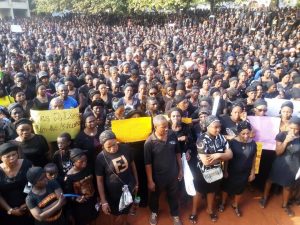Catholics protesting in Awka