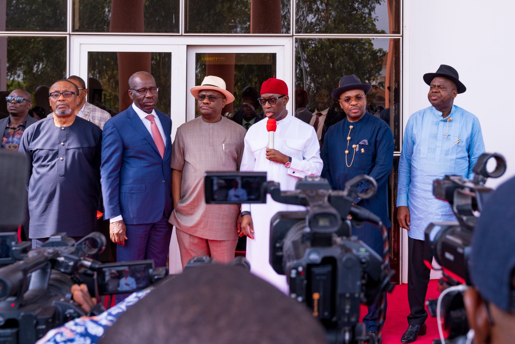 Delta State Governor Ifeanyi Okowa speaking at a meeting of South-South Governors’ Forum last week (March 5, 2020)