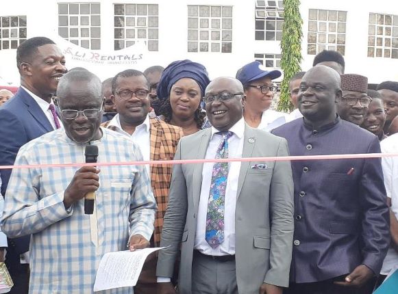 From left Controller of Works,Engr. Nsentip, Rof Akpagu, Middle, and Registrar of UNICAL, Agba during the handing over ceremony.