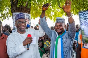 Adam Ahmed Rufai (right) with Kwara State Governor Abdulazeez Abdulrazaq