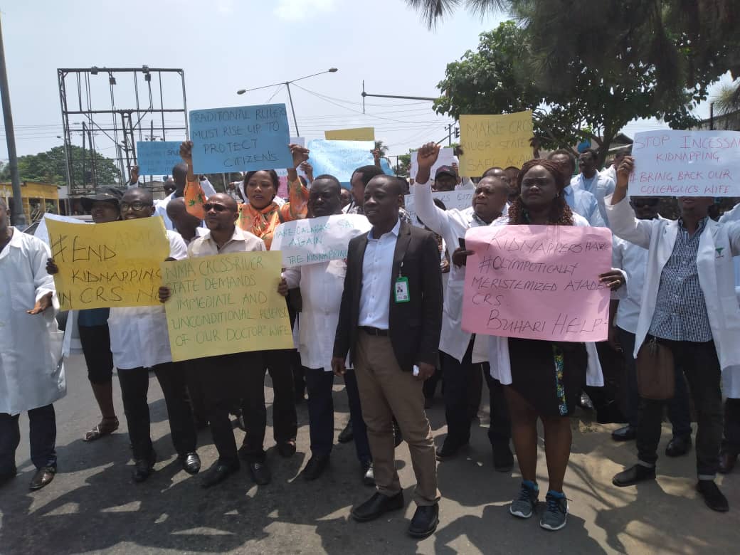 NMA-members-protesting-against-kidnapping-in-Calabar
