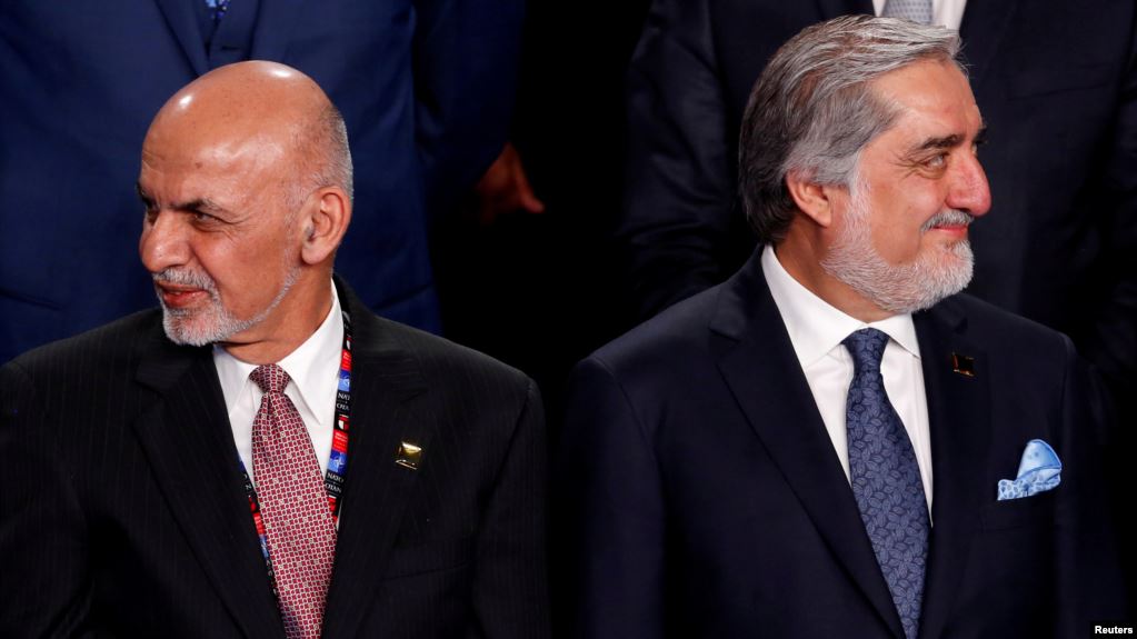Afghan President Ashraf Ghani (left) and and former Chief Executive Abdullah Abdullah (right)