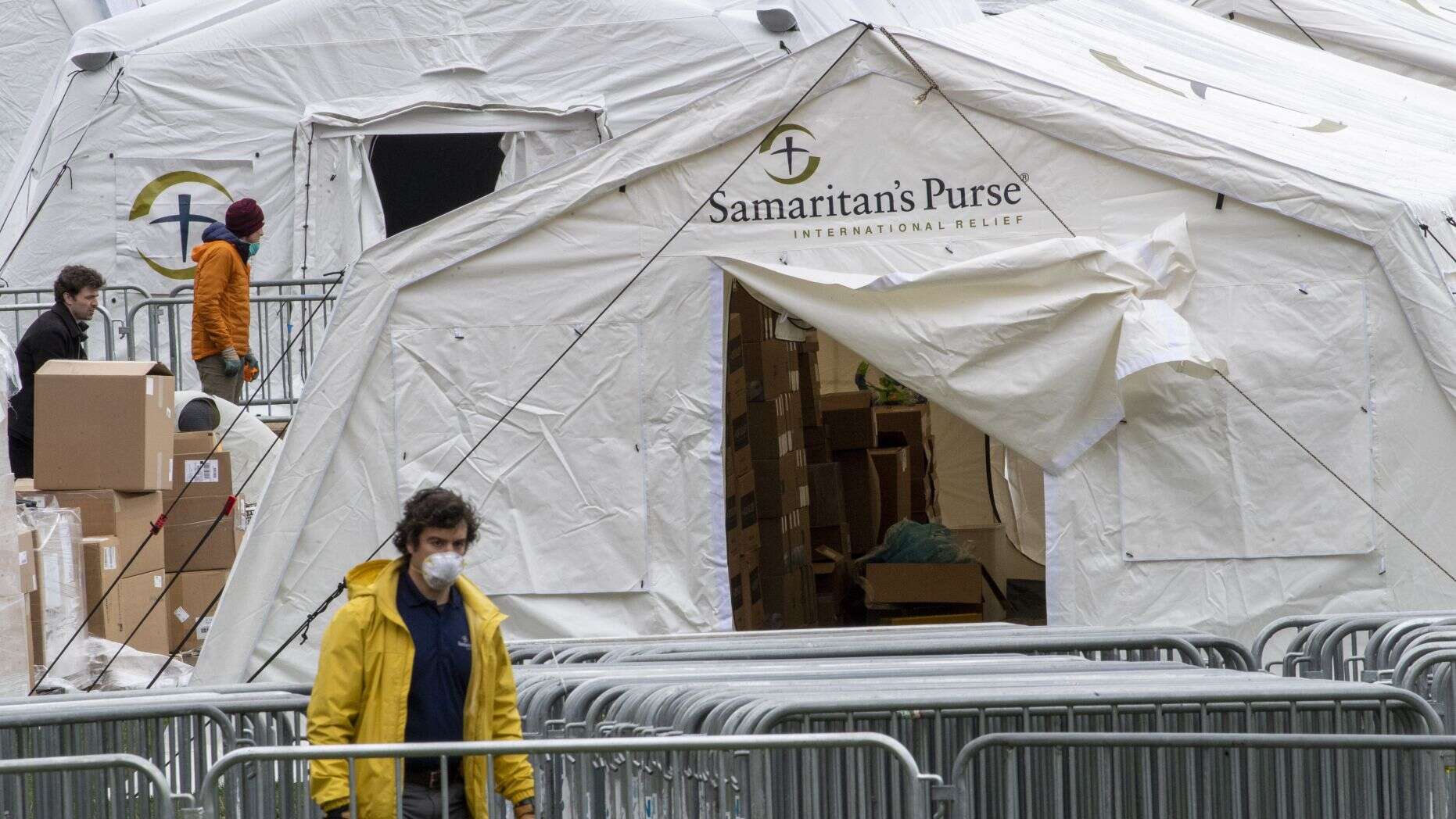 Christian charity Samaritan’s Purse sets up a field hospital in New York’s Central Park