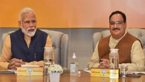 Indian President Narendra Modi (left), BJP President Jagat Prakash Nadda (right)