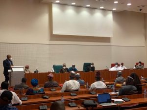 NCDC DG Chikwe Ihekweazu provided updates to the leadership of the Senate on Nigeria’s response activities on Thursday, April 9th in Abuja