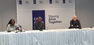 L-R: Zouera Youssoufou, CEO Dangote Foundation; Herbert Wigwe, CEO Access Bank; Ferdinand Moolman, CEO MTN Nigeria