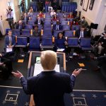 US President Trump leads daily coronavirus response briefing at the White House in Washington