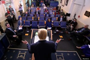 US President Trump leads daily coronavirus response briefing at the White House in Washington