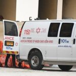 An ambulance outside a coronavirus dedicated hotel (Photo: Yair Sagi)