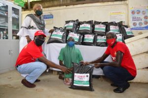 Another beneficiary receives her package