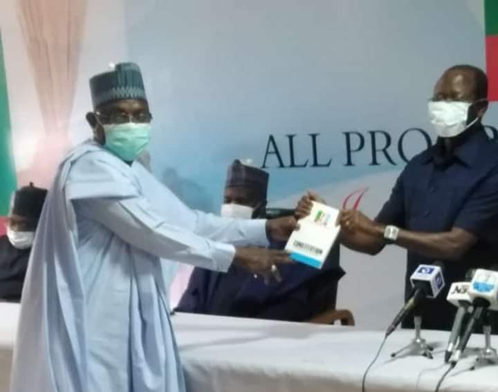 Bulama being sworn-in by Oshiomhole