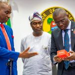 L-R: Airtel CEO/MD Segun Ogunsanya, Lagos State Deputy Governor Obafemi Hamzat and Lagos State Governor Babajide Sanwo-Olu