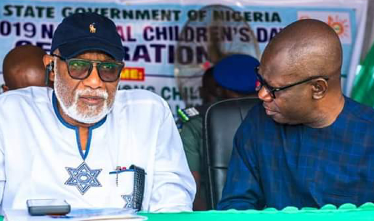Ondo State Governor Rotimi Akeredolu (left), Deputy Governor Agboola Ajayi (right)