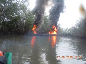 Boats set ablaze