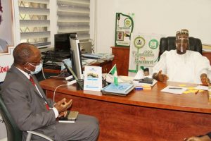 L-R: Director General, Securities and Exchange Commission Mr Lamido Yuguda with Minister of Communications and Digital Economy Mr Ali Pantami during a Meeting between SEC and Minister of Communications and Digital Economy in Abuja