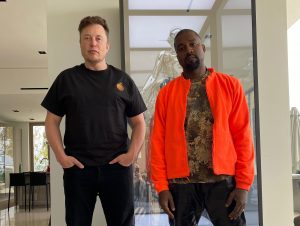 Elon Musk with Kanye West (right)