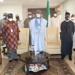 Minister of Aviation Hadi Sirika (middle)